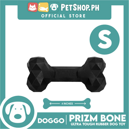 Doggo Prizm Bone Black Color 4.5'' (Small Size) Ultra Tough Rubber Dog Toy