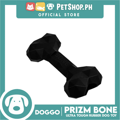 Doggo Prizm Bone Black Color 6.5'' (Large Size) Ultra Tough Rubber Dog Toy