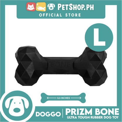 Doggo Prizm Bone Black Color 6.5'' (Large Size) Ultra Tough Rubber Dog Toy