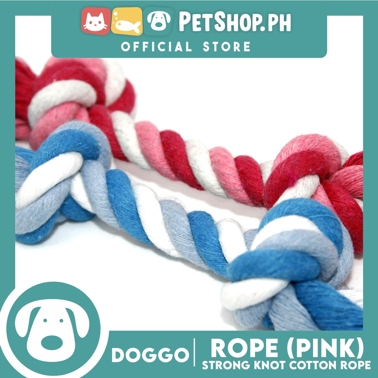 Doggo Rope Thick Fiber 11'' Large Size (Pink) Perfect Toy for Dog