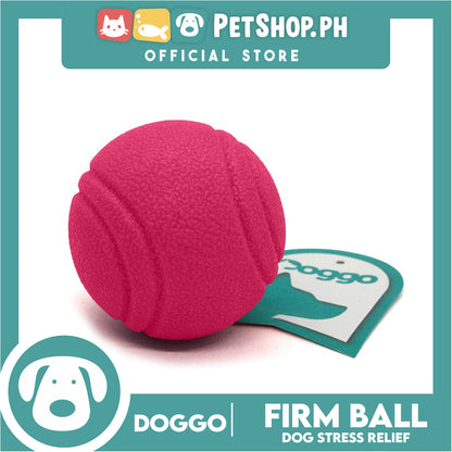 Doggo Bouncy Firm Ball Natural Rubber Small Size (Pink) Dog Toy