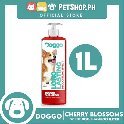 Doggo Shampoo Long Lasting Deodorizing Effect 1 Liter (Cherry Blossoms) Shampoo for Your Pet