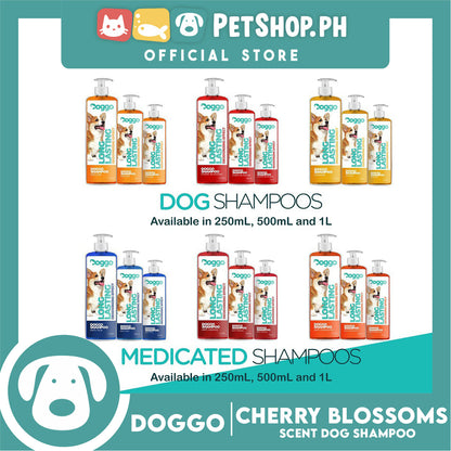 Doggo Shampoo Long Lasting Deodorizing Effect 1 Liter (Cherry Blossoms) Shampoo for Your Pet