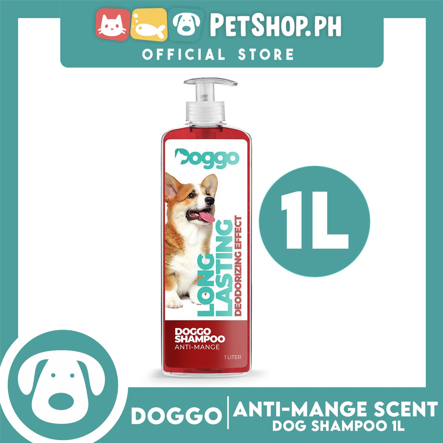 Doggo Shampoo Long Lasting Deodorizing Effect 1 Liter (Anti-Mange) Shampoo for Your Pet