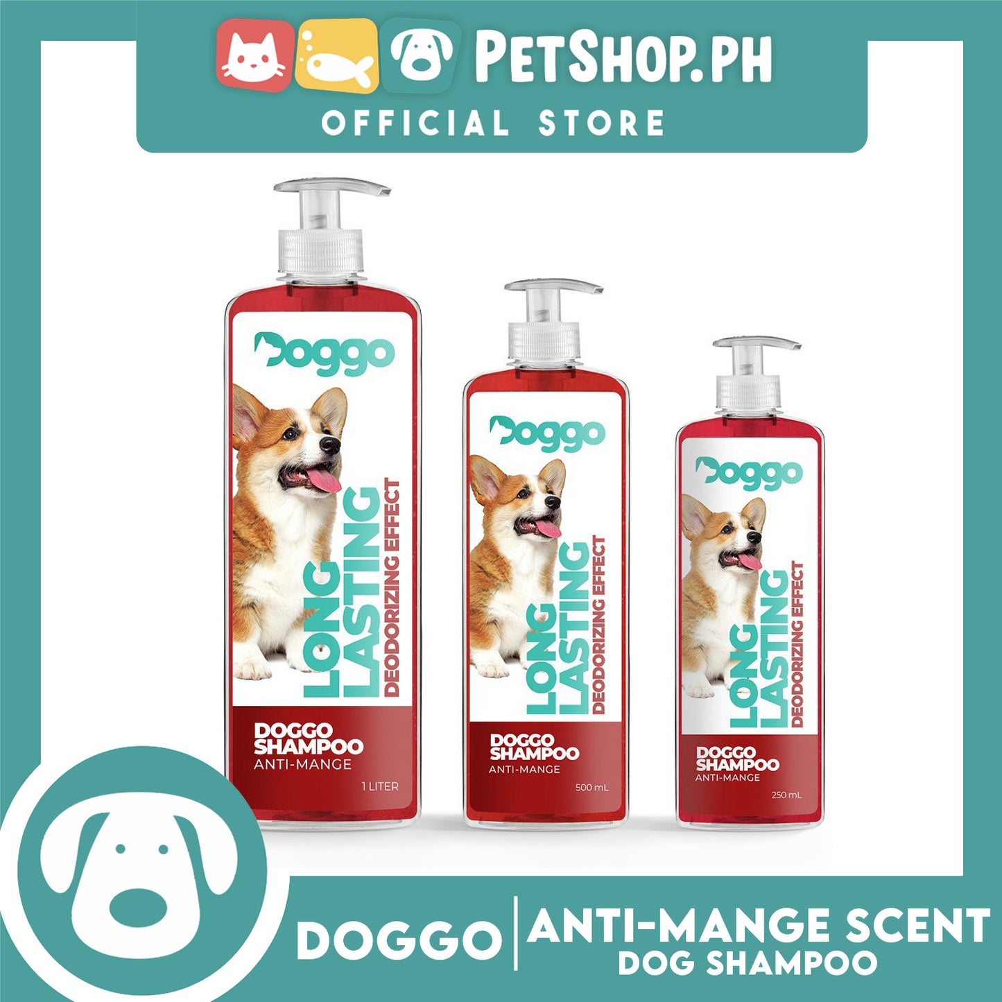 Doggo Shampoo Long Lasting Deodorizing Effect 1 Liter (Anti-Mange) Shampoo for Your Pet