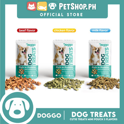 Doggo Dog Cutie Treats Mini Pouch 75 grams, 25 pcs. (Chicken Flavor) Mini Pouch Treats for Your Dog