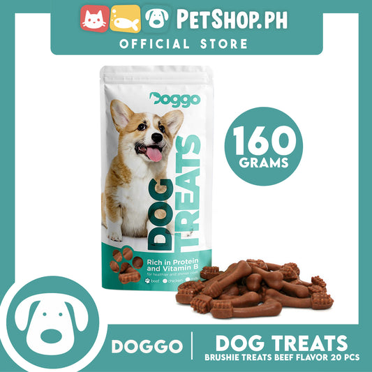 Doggo Dog Brushie Treats 160 grams, 20 pcs. (Beef Flavor) Brushie Treats for Your Dog