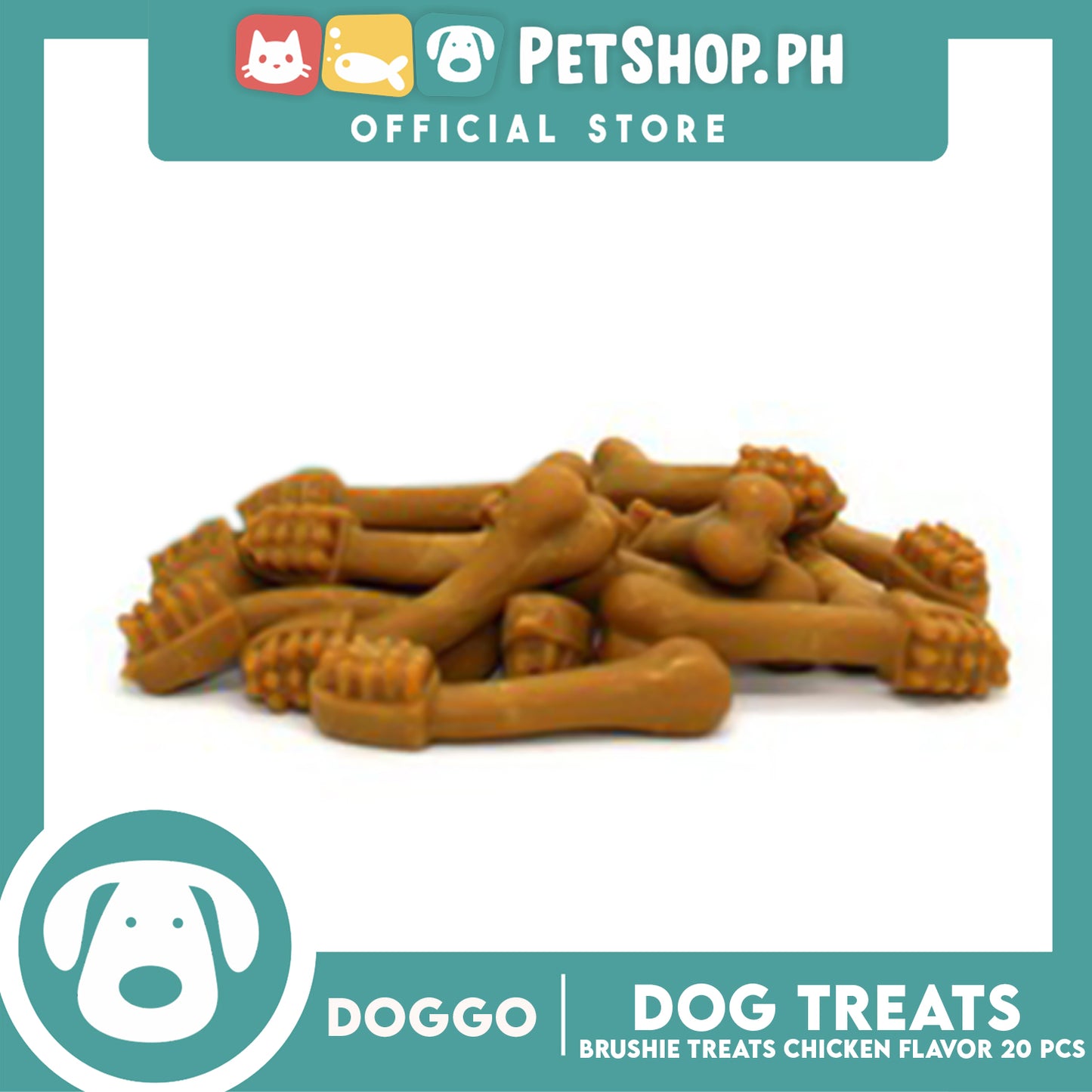 Doggo Dog Brushie Treats 160 grams, 20 pcs. (Chicken Flavor) Brushie Treats for Your Dog