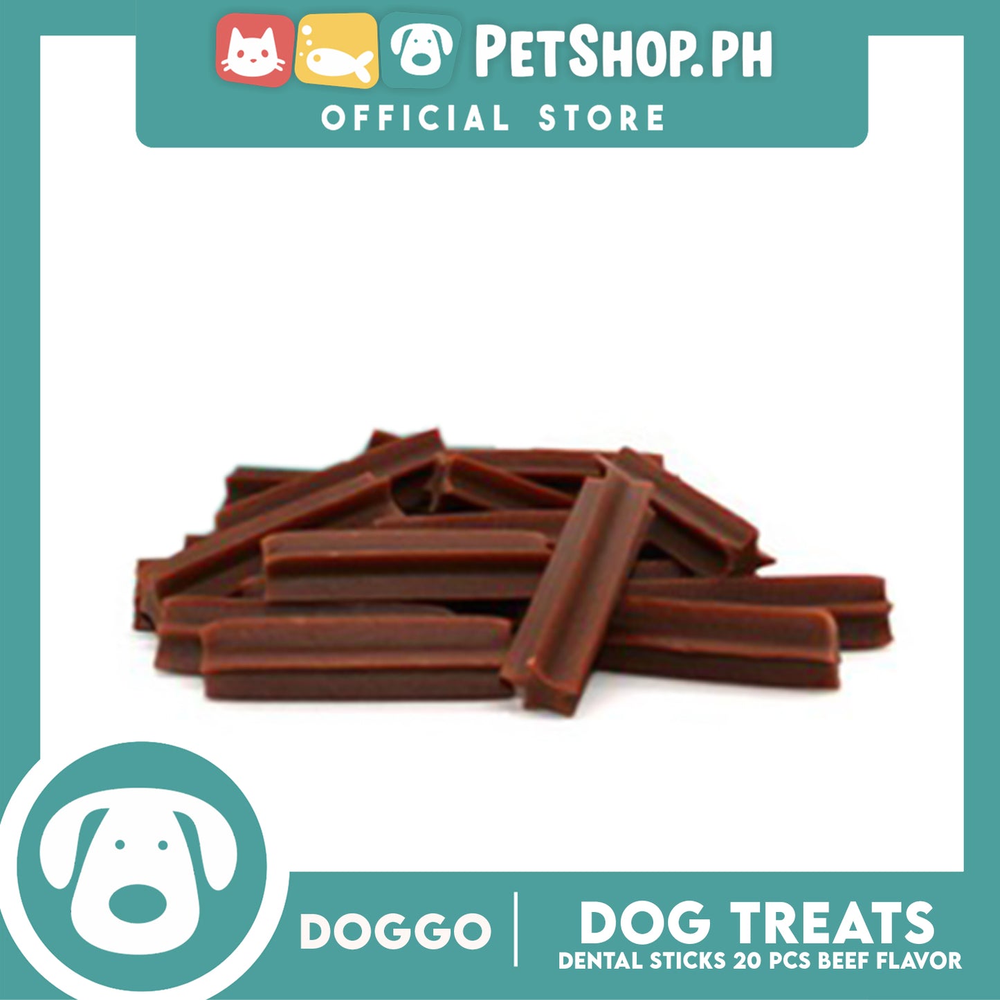 Doggo Dog Treats Dental Sticks 20 pcs. (Beef Flavor) Dental Treats for Your Dog