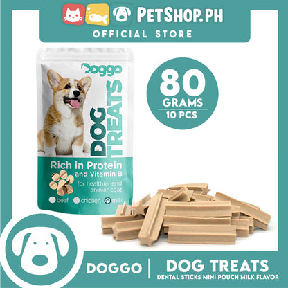 Doggo Dog Treats Dental Sticks Mini Pouch 10 pcs. (Milk Flavor) Dental Treats Mini for Your Dog