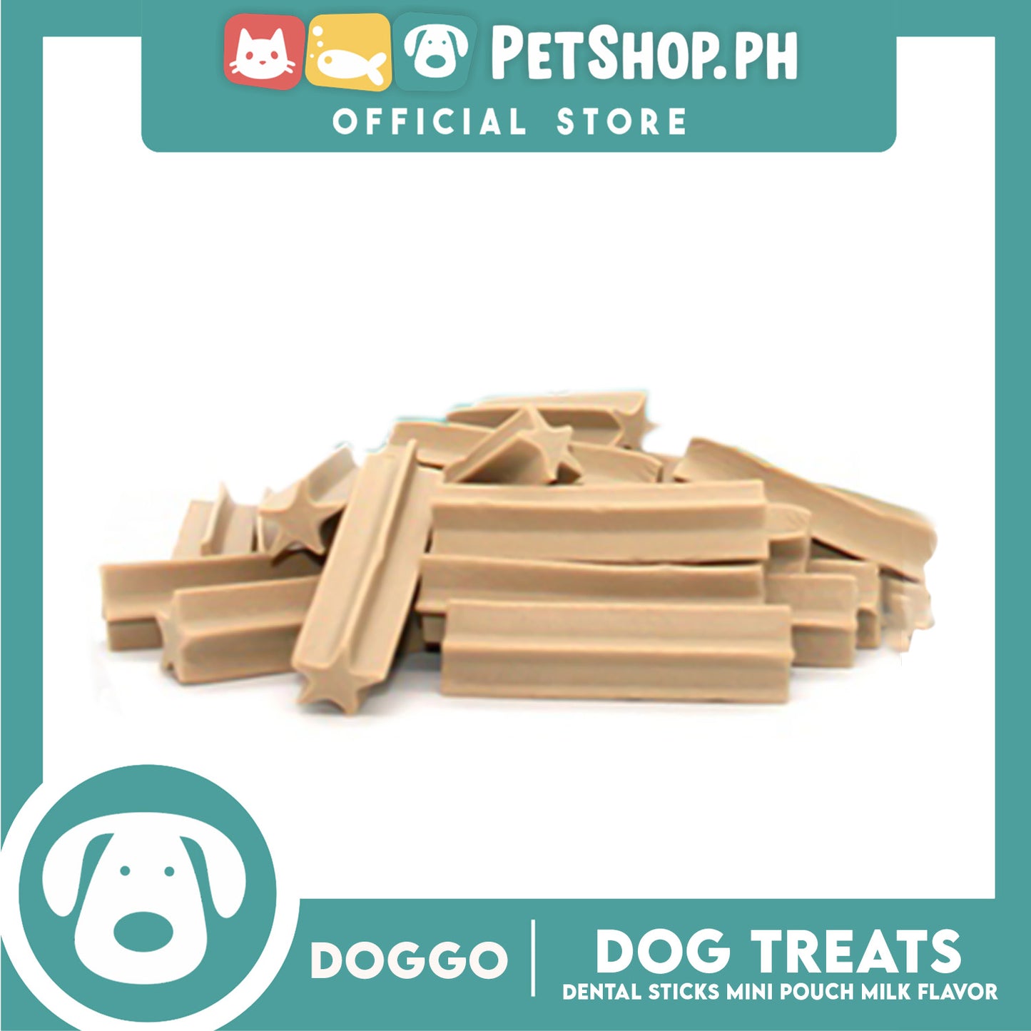 Doggo Dog Treats Dental Sticks Mini Pouch 10 pcs. (Milk Flavor) Dental Treats Mini for Your Dog