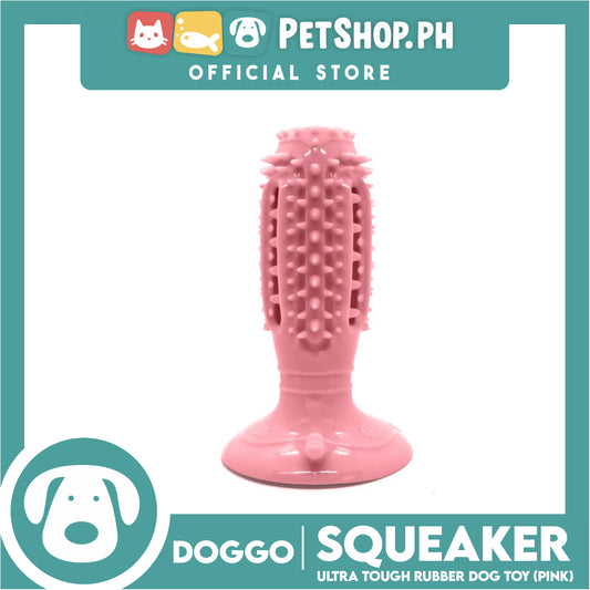 Doggo Squeaker Thick Rubber Material for Pet Teeth Cleaning, Chewing, Fetching (Pink)