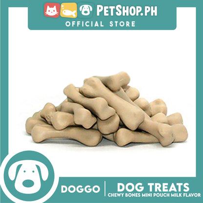 Doggo Dog Treats Chewy Bones Mini Pouch 80 grams, 10 pcs. (Milk Flavor) Treats Mini for Your Dog