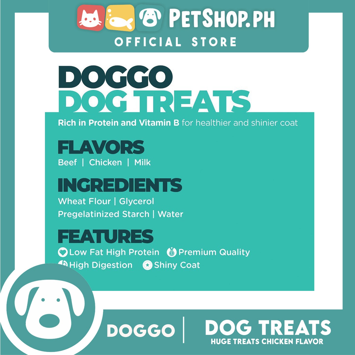 Doggo Dog Huge Treats 100 grams (Chicken Flavor) Treats for Your Dog