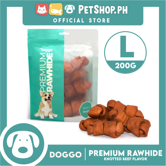 Doggo Premium Knotted Rawhide Beef Flavor (Large) Chewable Treat for Your Dog