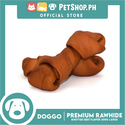 Doggo Premium Knotted Rawhide Beef Flavor (Large) Chewable Treat for Your Dog