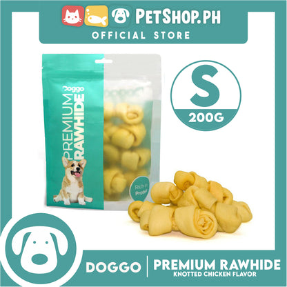 Doggo Premium Knotted Rawhide Chicken Flavor (Small) Chewable Treat for Your Dog