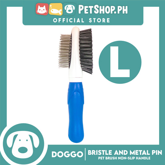 Doggo Bristle and Metal Pin Brush (Large) Non-slip handle for your dog