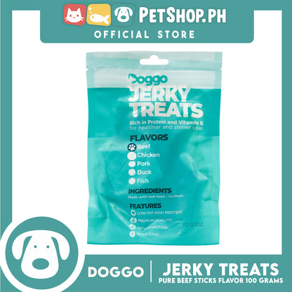 Doggo Dog Jerky Treats Stick 100grams (Pure Beef Flavor) Made With Real Meat