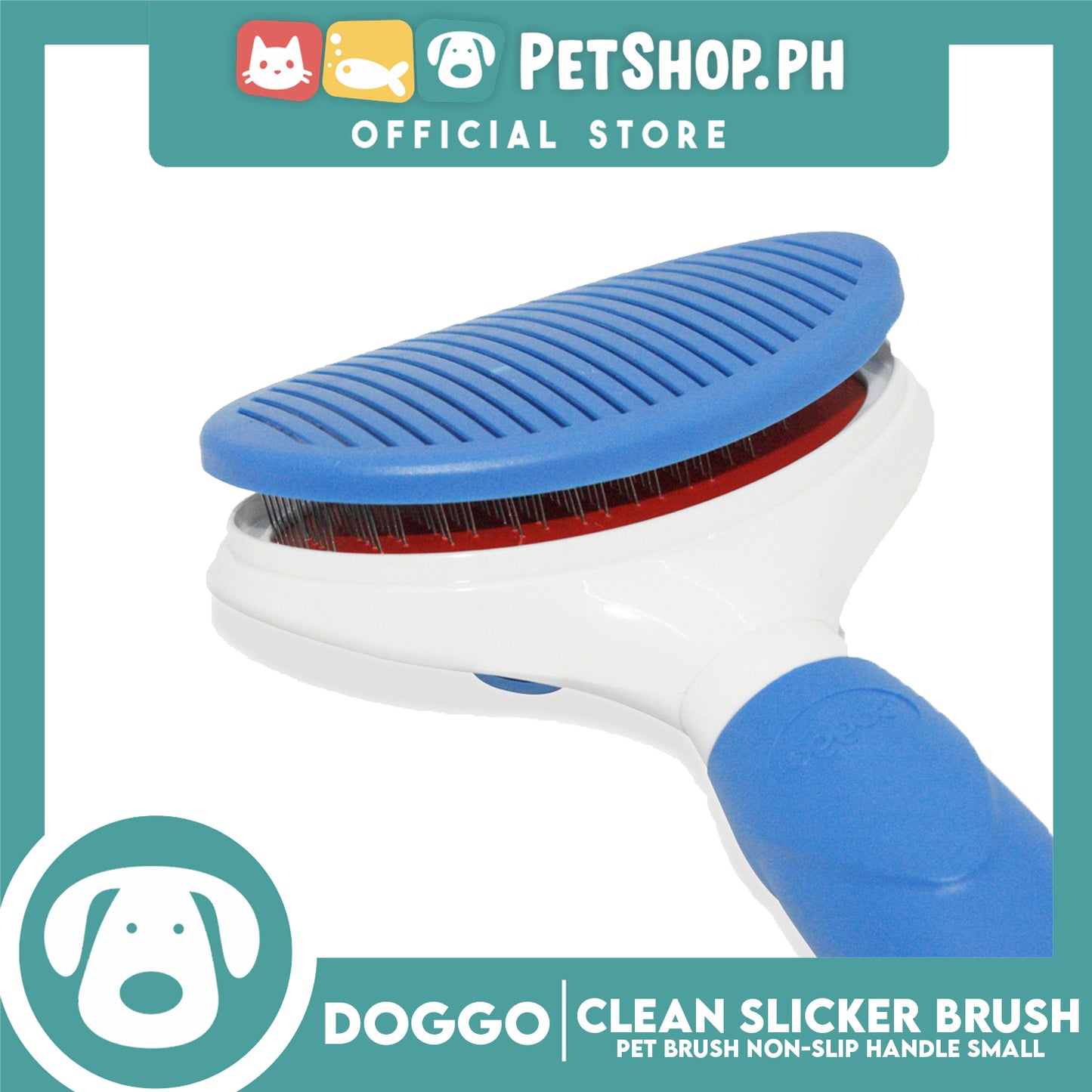 Doggo Easy Clean Slicker Brush Self Cleaning Brush (Small)