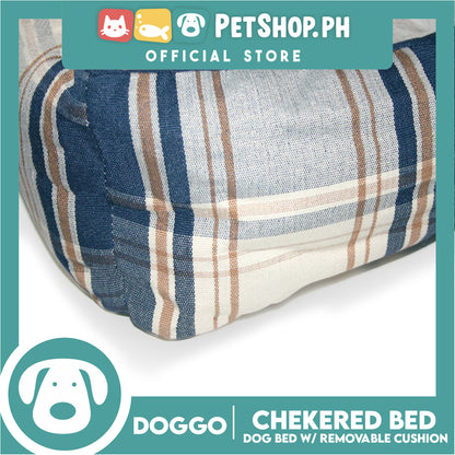 Doggo Checkered Dog Bed (Large) Pet Bed with Removable Cushion