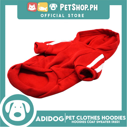 Adidog Pet Clothes Hoodies,Winter Hoodies Apparel Puppy Warm Hoodies Coat Sweater (Red) Extra Small