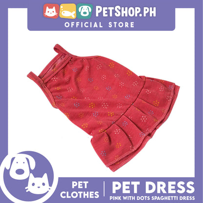 Pet Dress Pink with Dots (Small) Pet Clothes for Small Dog