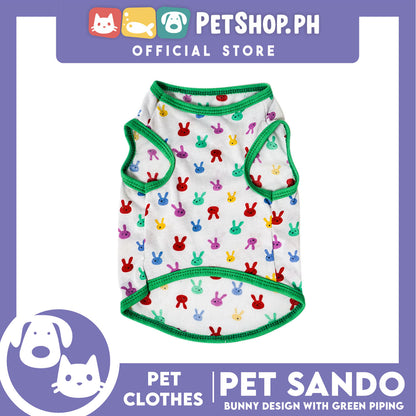 Pet Sando Bunny Design with Green Piping (Large) Perfect Fit for Dogs