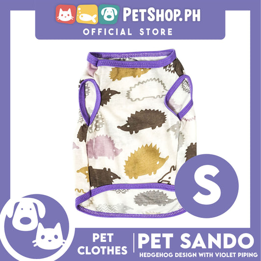 Pet Sando Hedgehog Design with violet piping (Small) Pet Clothes Perfect Fit for Dogs