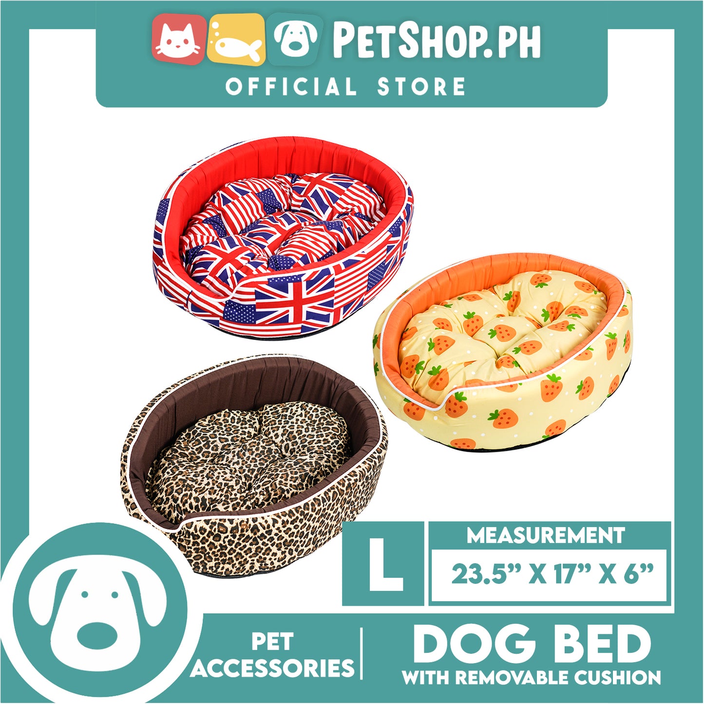 Pet Dog Bed (Large) Washable Comfortable Warm Bed For Pets Dog Puppy Pet with Removable Cushion