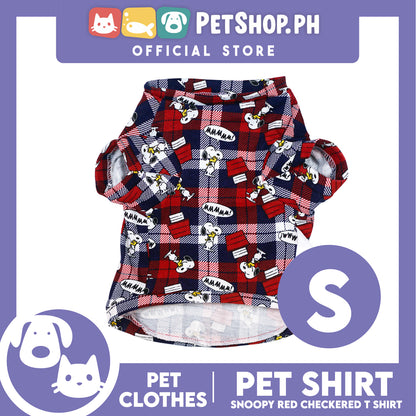 Pet Shirt Red Checkered Design Pet Clothes (Small) Perfect Fit for Dogs and Cats