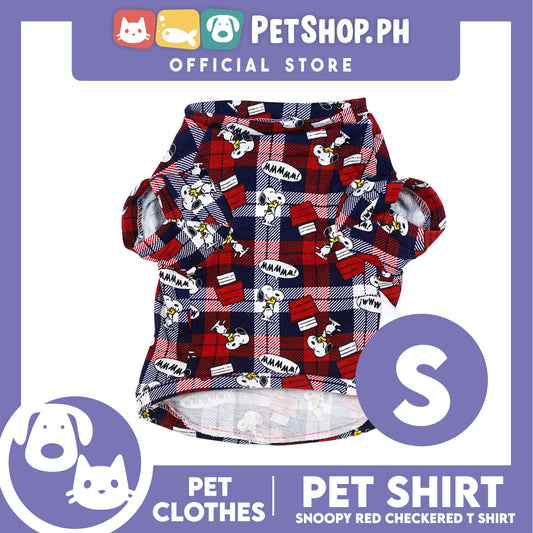 Pet Shirt Red Checkered Design Pet Clothes (Small) Perfect Fit for Dogs and Cats