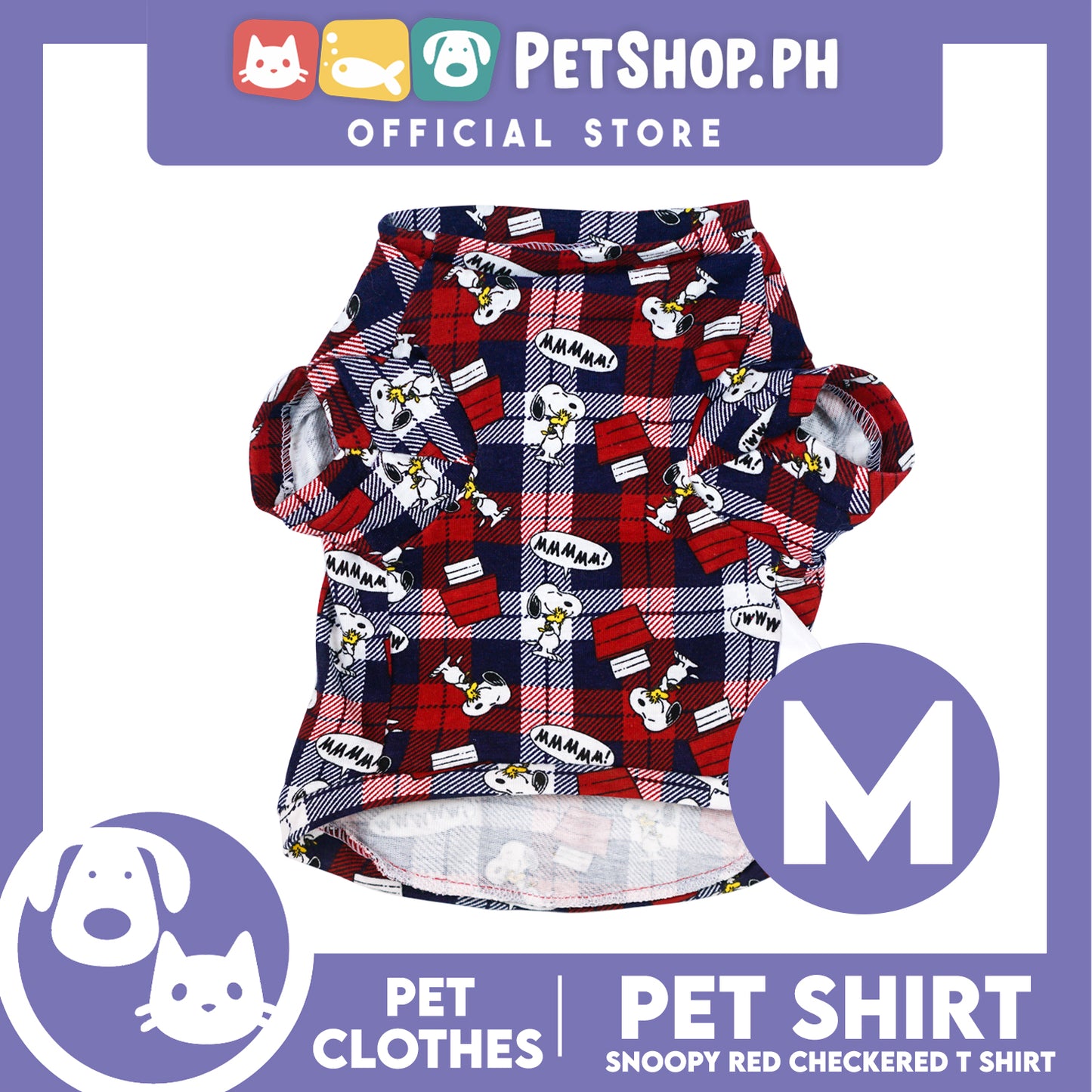 Pet Shirt Red Checkered Design Pet Clothes (Medium) Perfect Fit for Dogs and Cats