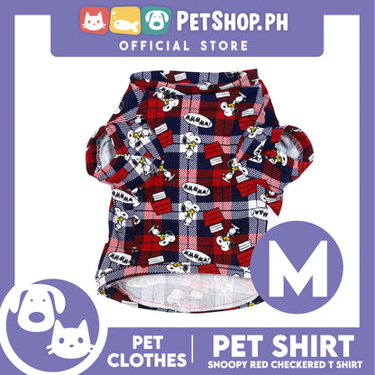 Pet Shirt Red Checkered Design Pet Clothes (Medium) Perfect Fit for Dogs and Cats