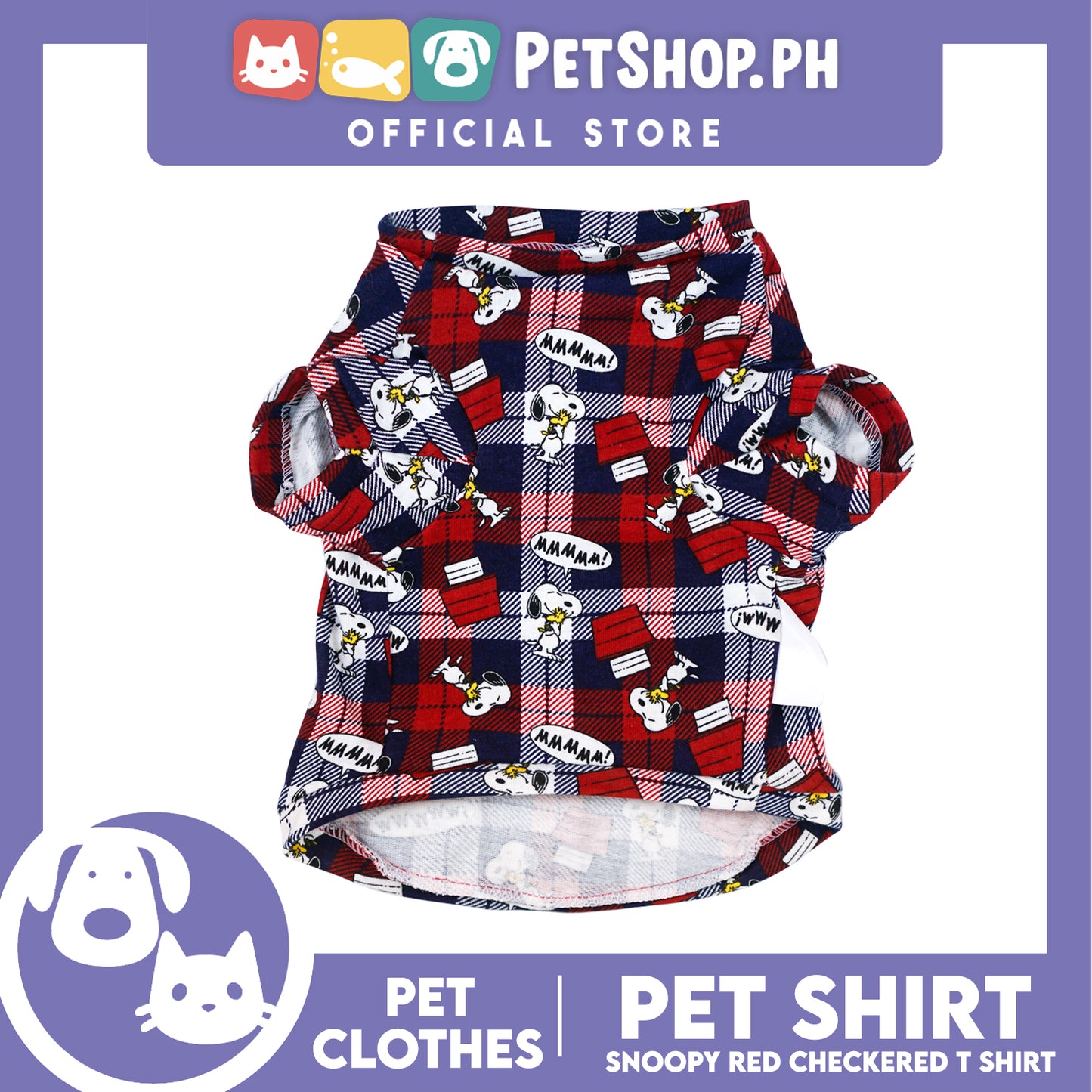 Pet Shirt Red Checkered Design Pet Clothes (Medium) Perfect Fit for Dogs and Cats