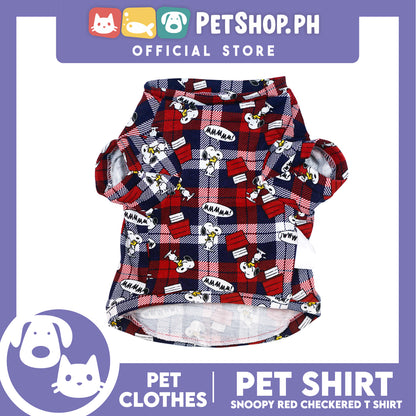 Pet Shirt Red Checkered Design Pet Clothes (Medium) Perfect Fit for Dogs and Cats