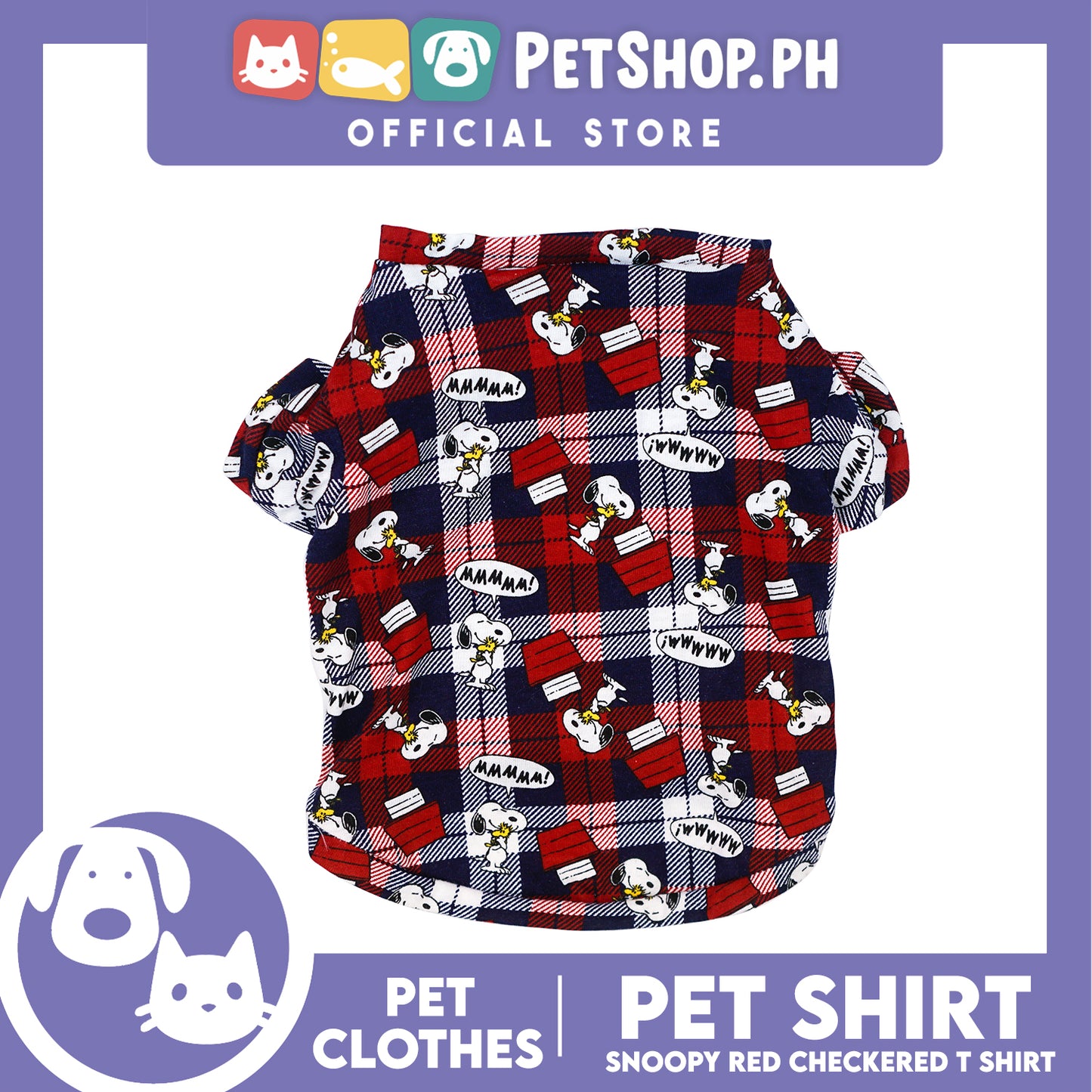 Pet Shirt Red Checkered Design Pet Clothes (Medium) Perfect Fit for Dogs and Cats