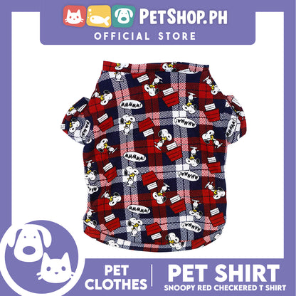 Pet Shirt Red Checkered Design Pet Clothes (Medium) Perfect Fit for Dogs and Cats