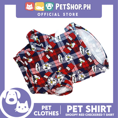 Pet Shirt Red Checkered Design Pet Clothes (Medium) Perfect Fit for Dogs and Cats