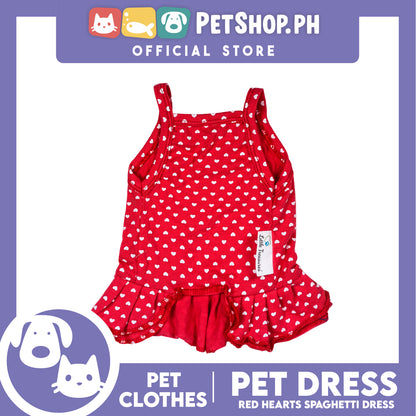 Pet Dress Red Spaghetti with Heart Design Pet Clothes (Extra Large) Perfect Fit for Dogs and Cats