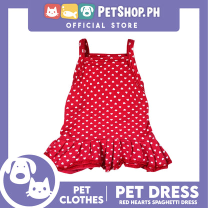 Pet Dress Red Spaghetti with Heart Design Pet Clothes (Extra Large) Perfect Fit for Dogs and Cats