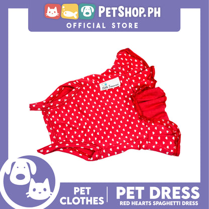 Pet Dress Red Spaghetti with Heart Design Pet Clothes (Extra Large) Perfect Fit for Dogs and Cats