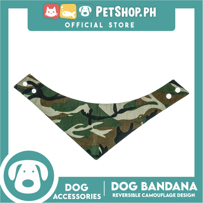 Dog Pet Bandana Reversible Camouflage Design Washable Scarf (Extra Small)