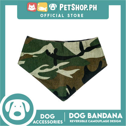 Dog Pet Bandana Reversible Camouflage Design Washable Scarf (Extra Small)