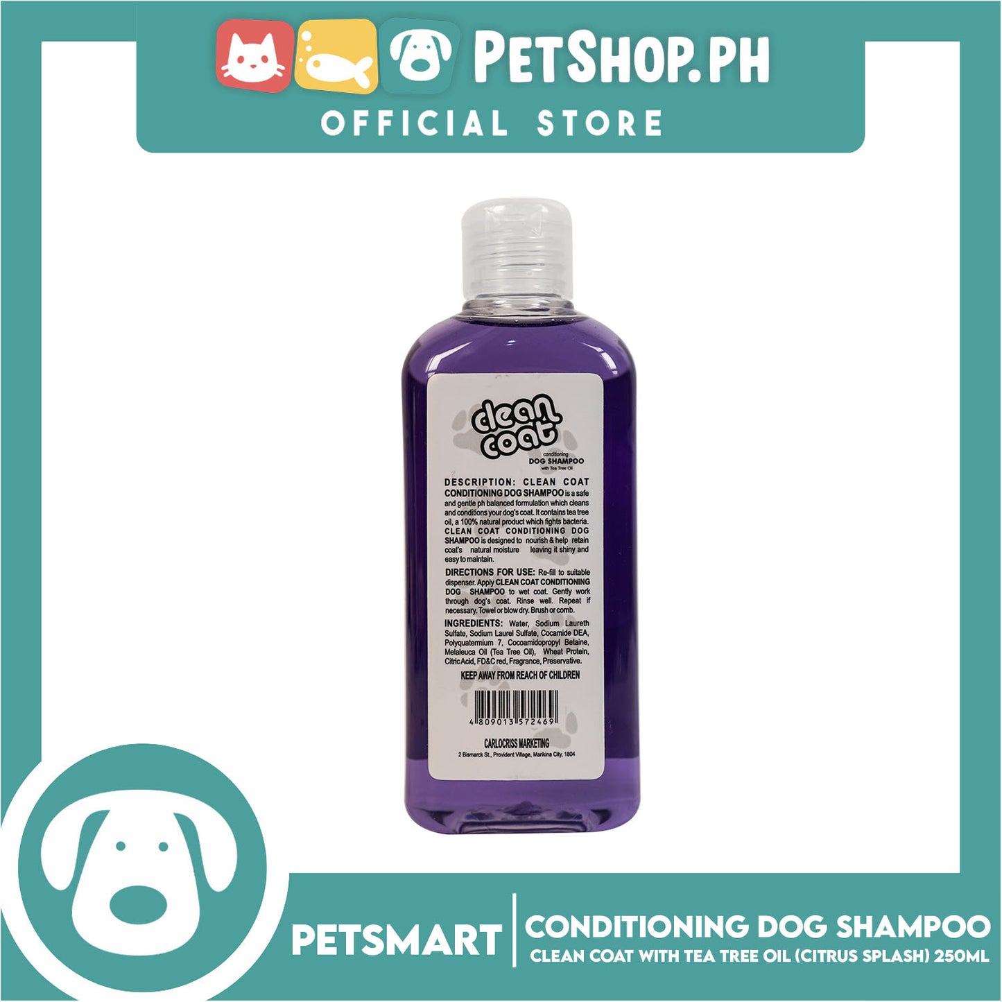 Clean Coat Conditioning With Tea Tree Oil 250ml (Citrus Splash) Dog Shampoo