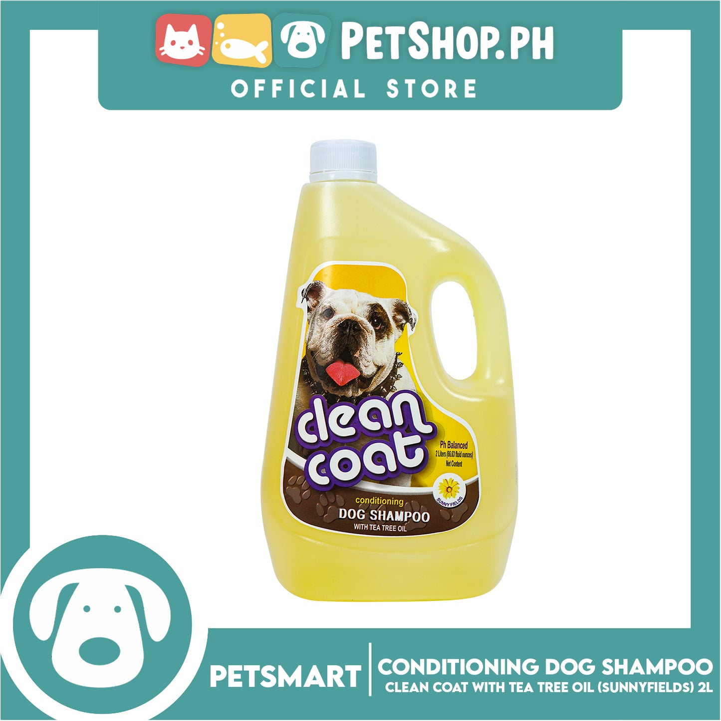 Clean Coat Conditioning With Tea Tree Oil 2 Liters (Sunny Fields) Dog Shampoo