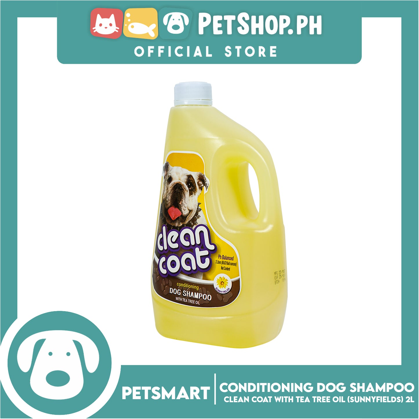 Clean Coat Conditioning With Tea Tree Oil 2 Liters (Sunny Fields) Dog Shampoo