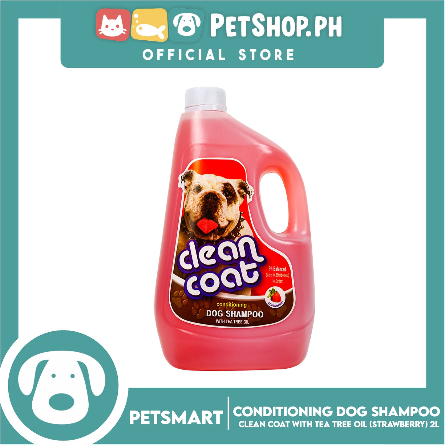 Clean Coat Conditioning With Tea Tree Oil 2 Liters (Strawberry) Dog Shampoo