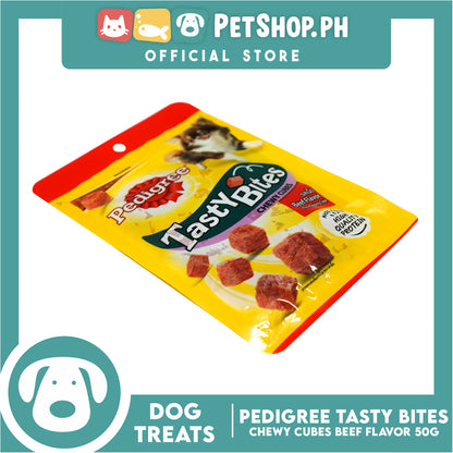 6pcs Pedigree Tasty Bites Chewy Cubes Beef Flavor 50g