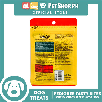 6pcs Pedigree Tasty Bites Chewy Cubes Beef Flavor 50g